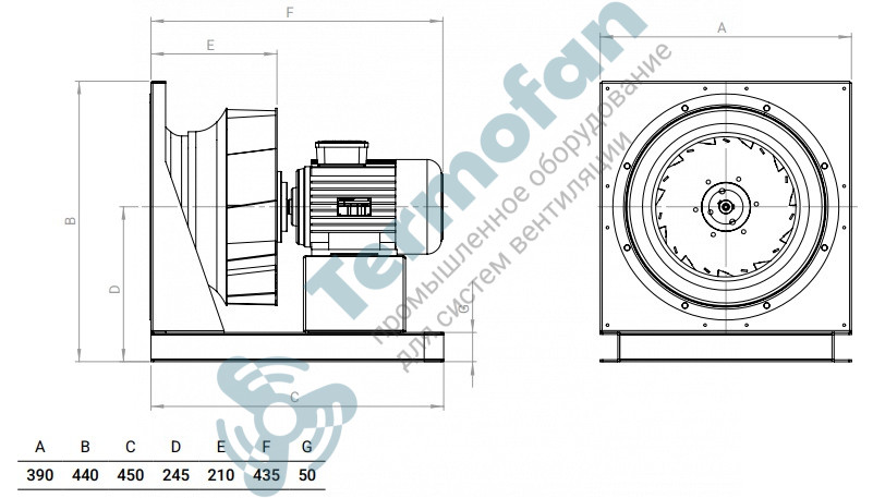 BPF 280 центробежный вентилятор Bahcivan